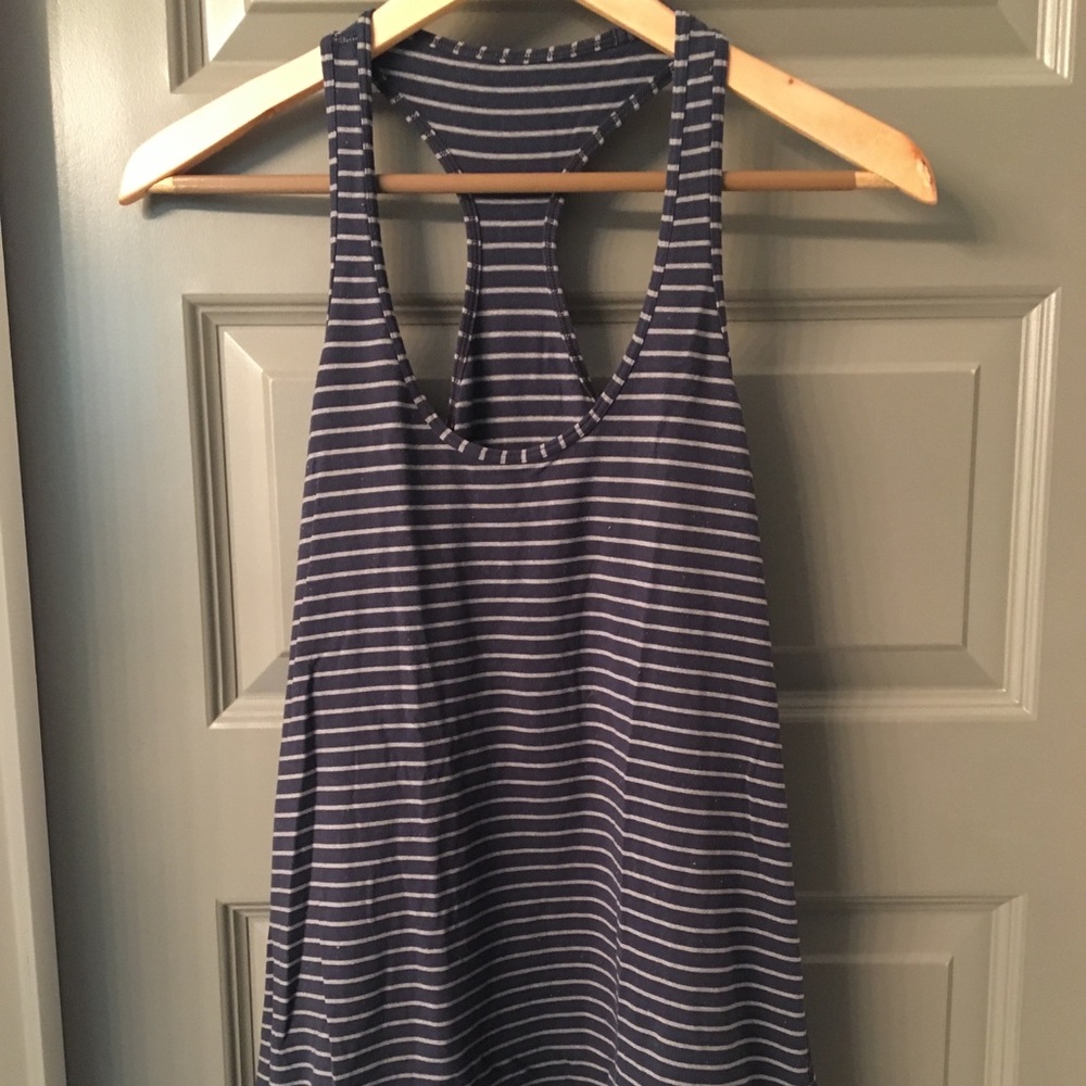 lululemon cool racerback 12 - navy/silver stripe